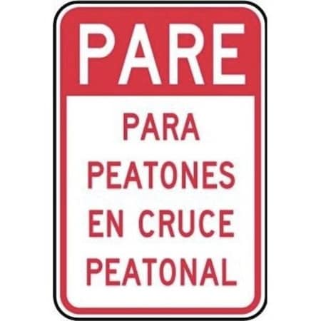 Accuform BICYCLE  PEDESTRIAN SIGN STOP SHFRW494RA SHFRW494RA